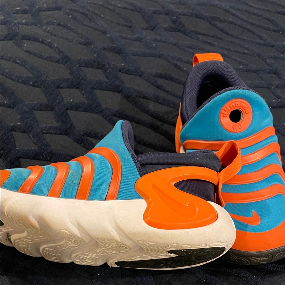 Nike Kids' Teal and Orange Slip-On Sneakers DYNAMO